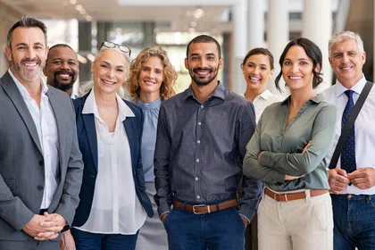 a group of people posing for a photo
